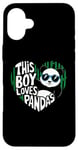 iPhone 16 Plus This Boy Loves Pandas Cute Panda Bear Valentines Day Case