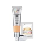 IT Cosmetics Your Skin But Better CC+ Cream 32ml with SPF 50 Protection & Confidence in a Cream, Full-Coverage Foundation and Concealer and 3ml of Hydrating and Anti-Ageing Moisturiser