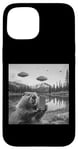 Coque pour iPhone 15 Castor Selfie UFO Invasion Alien Funny Beaver