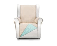 Martina Home Milano Couvre-Fauteuil 1 Place Aigue-Marine/Beige