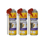 Sika - Lot de 3 mousses polyuréthanes expansives Boom 102 Combi - 500ml - Blanc