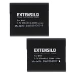 EXTENSILO 2x Batteries compatible avec Sony Cybershot DSC-W730, DSC-W710, DSC-W810, DSC-W830 appareil photo, reflex numérique (630mAh, 3,7V, Li-ion)