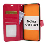 Crazy Horse Wallet Nokia G11 / G21 (Hotpink)