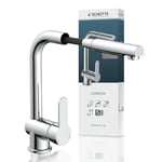 SCHÜTTE 79700 London Robinet de cuisine avec douchette extractible, robinet orientable à 360° pour la cuisine, mitigeur monocommande, robinet d'évier en chrome