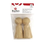 Rayher Lot de figurines en bois, nature, 2pces, 7cm, bois FSC 100%, à personnaliser, jeux, décoration, Noël, crèche-6247100