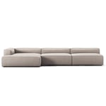 Decotique-Grand 5-Personers Sofa chaiselong Venstre, Sandshell Beige