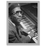 Jazz Legend Thelonious Monk Cool Black & White A4 Artwork Framed Wall Art Print