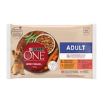 PURINA One Mini/Small Adult Chicken and Beef in Gravy - Wet dog food 4x85g