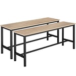 TecTake® Lot de 2 Banc de Salle à Manger Cuisine en Bois et Acier Style Industriel 108x32,5x50 cm Scandinave Meuble Cuisine Meuble Salon Meuble Salle a Manger Meuble entrée Meuble Chambre