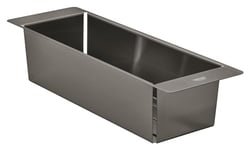 GROHE Multifunctional Colander, Over Kitchen Sink Drainer Basket, Dimensions 450 x 150 x 100 mm, Stainless Steel Construction, Dishwasher Safe, Corrosion Free, Brushed Hard Graphite, 40852AL0