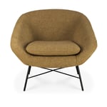 Ethnicraft - Barrow Lounge Chair - Ginger - Nojatuolit - Jacques Deneef - Ruskea - Metalli/Tekstiili materiaali/Vaahto