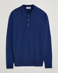 John Smedley Belper Extra Fine Merino Polo Pullover Ink Blue