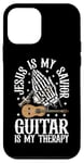 Coque pour iPhone 12 mini Jesus Is My Savior Guitar Is My Therapy Foi Musique Amour