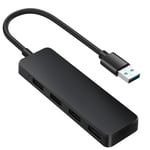 AXFEE Hub USB 3.0 4 Ports, Data Hub USB Ultra Fin, Rallonge USB 3.0 Transfert de Données à Haute Vitesse pour MacBook, Clés USB, Notebook PC, Portable, Disques Durs Externes, etc.