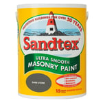 Sandtex 5 Litre Dark Stone Ultra Smooth Masonry Paint Home Wall Exterior Paint