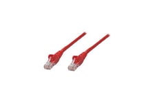 Intellinet Network Patch-kabel, Cat6, 0,25m, Röd, CCA, U/UTP, PVC, RJ45, Guldpläterade kontakter, Snagless, Startad, Livstidsgaranti, Polybag - nätverkskabel - 25 cm - röd