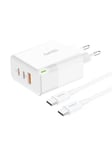 Foneng GAN65 USB-A USB-C USB-C GAN65 2.4A 65W (white) Power Charger