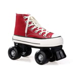 ZXSZX Women Roller Skates Girls Luminous Roller Skates Roller Skates Double Row Roller Skates Fun for Adults Men Boys and Women Unisex with Tote Bag,Red-40-US:8.5