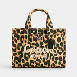 Coach Cargo Tote 26 Leopard Print Cotton Canvas Bag