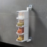 Rotary Spice Herb Curry Jar Rack Holder Organiser Storage Kitchen + Spoons White