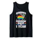 1 Year Married Gay Lesbian LGBTQ 1st Wedding Anniversary Tank Top