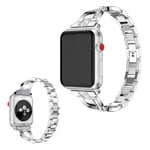 Apple Watch Series 5 44 mm klockarmband med strassdekor - Silver