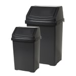 25L+ 50L Plastic Swing Bin Kitchen Set Garden Rubbish Waste Bin Storage Unit UK