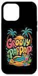 Coque pour iPhone 12 Pro Max Rétro Groovy Pap Pap Daddy pour la fête des pères papa, grand-père homme