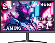 Ecran Pc Gamer 165/144 Hz 24 Pouces¿Gaming Moniteur Fhd 1080P Ips 1 Ms (Gtg) Pour Ordinateur De Bureau À Domicile,Freesync,100% Srgb,Hdr,Hdmi,Dp,Haut-Parleur Intégré,Vesa 75 × 75 Mm