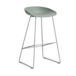 HAY About a Stool 38 High barstol 2.0 Fall green-rostfritt stålstativ