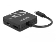 4in1-sovitin Delock 63129 USB-C - VGA / DVI / Displayport / HDMI-liitäntä, musta