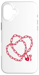 iPhone 16 Plus Cute Womens Intertwined Heart Chain Love Lock Valentine' Day Case