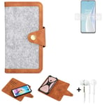 Felt Case + earphones for OnePlus Nord N20 SE Cover light grey