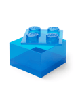 LEGO Storage Brick 4 Top Lid Translucent Blue