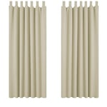 Deconovo Lot de 2 Rideaux Occultant Isolant Thermiques Anti Froid Rideau Salon à Pattes 140x220cm Beige Foncé