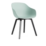 HAY - AAC222 Chair Black WB Lacq Oak Base Dusty Mint 2.0 Shell - Matstolar - Hee Welling - Grön - Trä/Plast