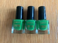 Brand New X3 MAX FACTOR Max Effect Mini Nail Polish 5ML -Cactus Green (32)