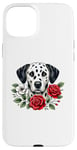 Coque pour iPhone 15 Plus Roses Flowers Dalmatian Dalmatians Dal Dally Dog