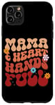 iPhone 11 Pro Max Mama Heart Hands Full Retro Floral Typography Case