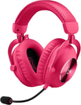 Pro X 2 Lightspeed Casque Audio Bluetooth, Micro-Casque détachable, Enceinte graphène 50 mm, DTS:X Casque 2.0-7.1 Surround, Bluetooth/USB/3,5 mm Aux, PC, PS5, PS4, Nintendo Switch - Rose