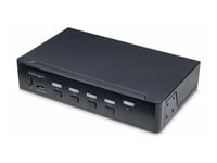 Startech.Com 4-Port Displayport Kvm Switch, 4K 60Hz, Taa Compliant - Omkopplare För Tangentbord/Video/Mus/Ljud/Usb - 4 X Kvm/Ljud/Usb - 1 Lokal Användare - Skrivbordsmodell - Taa-Kompatibel