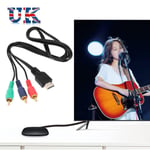 Multi Out Black Adapter Video Audio AV Cable HDMI Male To 3 RCA VGA Cord