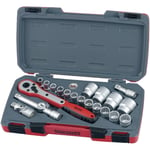 TENGTOOL Hylsnyckelsats Med 1/2tum fyrkantsfäste Teng Tools T1221 / T1221-6