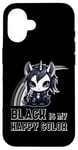 iPhone 16 Black Is My Happy Color Goth Girl Emo Gothic Unicorn Case