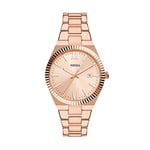 Fossil Scarlette Montre pour femmes, mouvement à quartz, bracelet en acier inoxydable ou en cuir