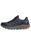 adidas Homme Terrex Rider Gore-TEX Trail Running Shoes Chaussures Basses (Non-Football), Steel/Core Black/Impact Orange, 48 EU
