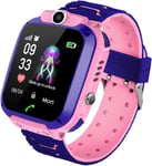 Enfants Smartwatch Ip67 Étanche - Montre Intelligente Lbs Localisateur Avec Chat Vocal Sos Aide Montres Appareil Photo Numérique Mobile Téléphone Montre Cadeau Enfants Pour Filles Garçons (S12 Pink)