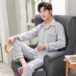 Homme Pyjama Set,Mode Automne Et Hiver Confortable Pyjamas En Coton Pur Pour Les Vêtements Pour Hommes Costumes Maison À Manches Longues Vêtements De Nuit Masculins Vêtements De Nuit Pantalon Pyj