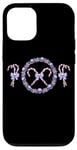 Coque pour iPhone 12/12 Pro Couronne de Noël gothique pastel avec tête de mort, canne à sucre d'orge, esthétique