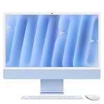 Apple iMac Ordinateur de Bureau Tout-en-Un avec Puce M4, CPU 8 cœurs et GPU 8 cœurs : Conçu pour Apple Intelligence, écran Retina 24'', 16 Go de mémoire unifiée, 256 Go de Stockage SSD ; Bleu